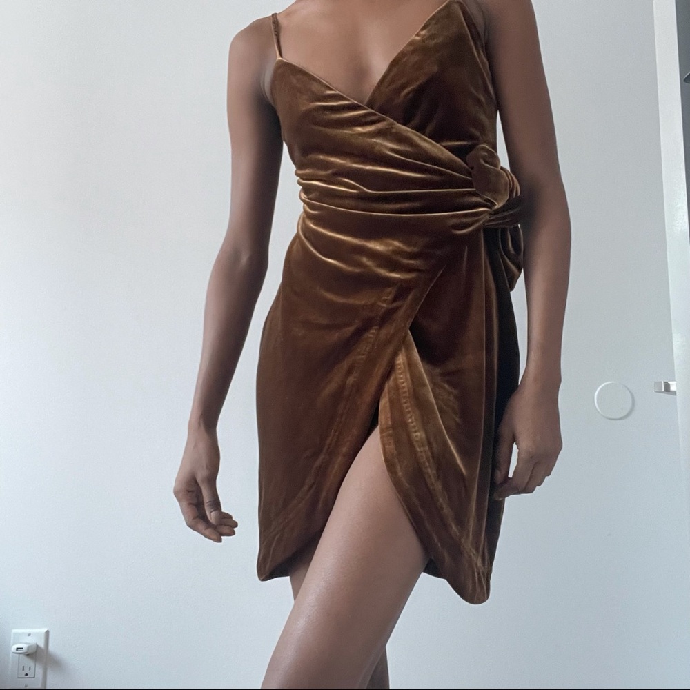 House of CB velvet cocktail dress.